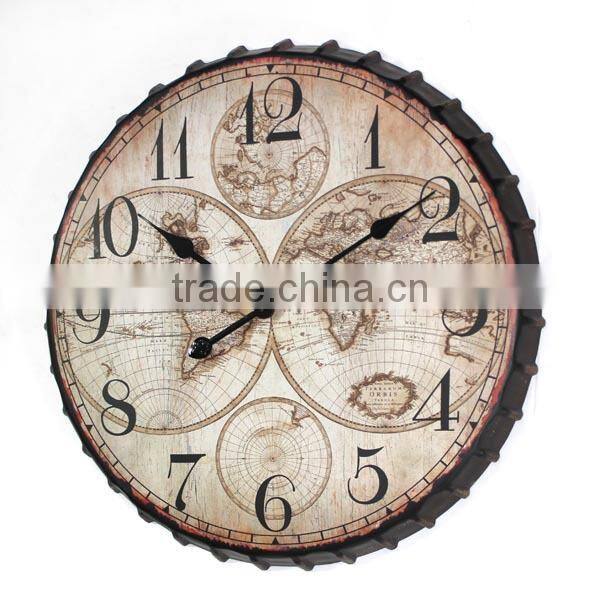 Round Metal Vintage Decorative Wall Clock