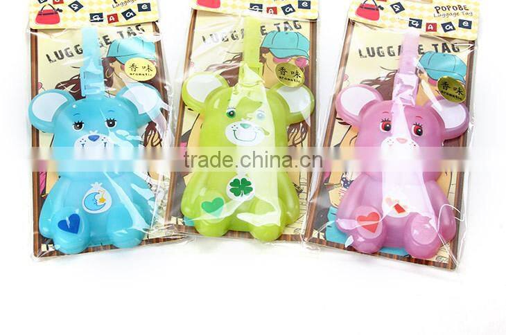 N146 factory supplier high quality hot sale cute cartoon custom brown bear shape luggage tag