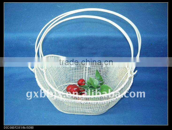 White wire home storage coco flower basket