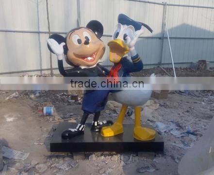 Micky Mouse and Donald Duck Fiberglass Statue
