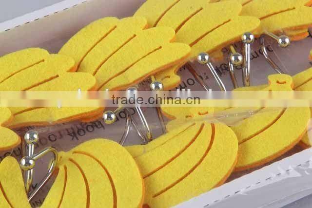 12PC Sucker type fruit shaped felt cloth hook