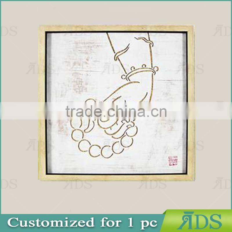 Framed Handmade Gold Leaf Buddha Wall Art For Home Decoration