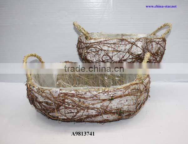 rattan basket for flower