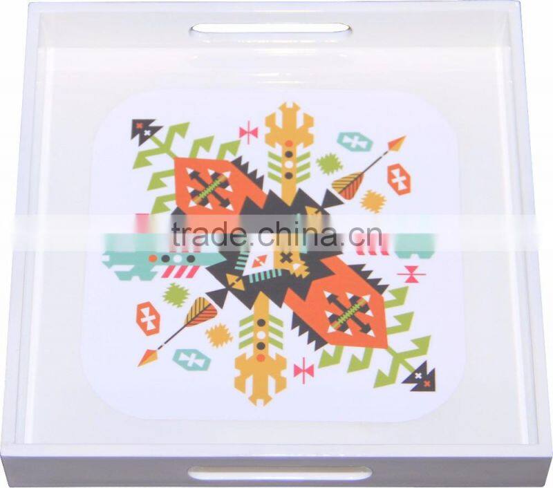 Square lacquered serving tray