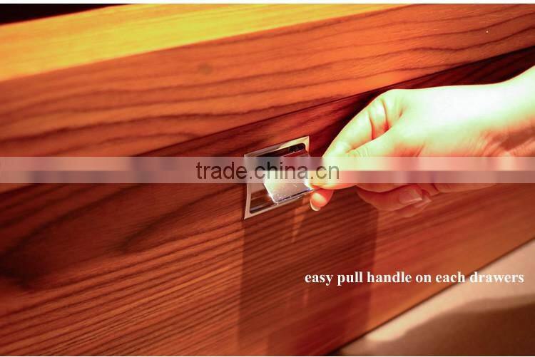 Contemporary Wooden Double Bed Frame Designs With Storage B-814