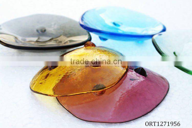 MIn color glass plate with design