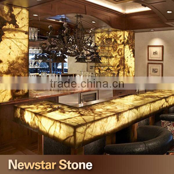 Chinese polished backlit onyx bar countertop,onyx countertop