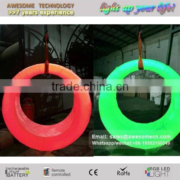 Outdoor events led decorations garden round illuminated swing