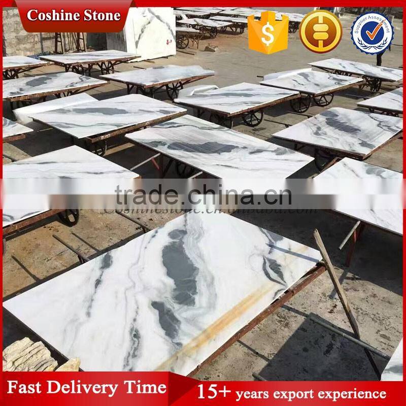 2017 New surface China white black panda marble tile