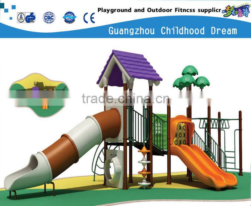 (A-03301) Double slide ,tube slide ,beautiful roof ,happy land playground ,outdoor kids toy park kid's playground