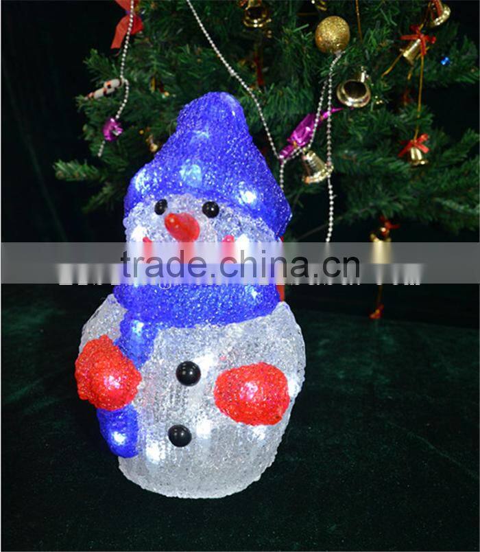 Battery operated led light acrylic snowman christmas gift