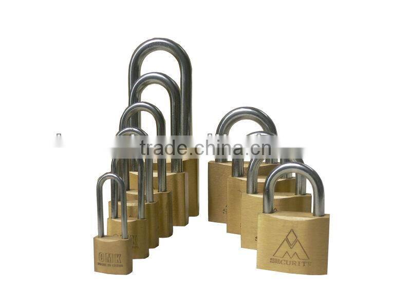 Long shackle heavy duty brass padlock, CMK brand