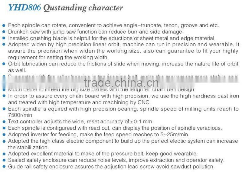 EUROPEAN QUALITY CE Double end tenoner milling mahcine YHD806