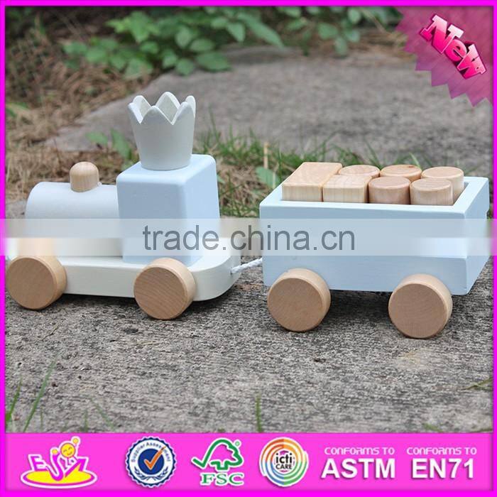 2016 new products wooden train push and pull toys for toddlers W05C075