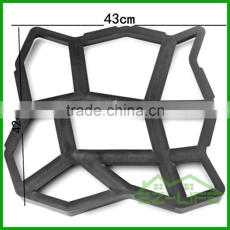 Pathmate Outdoor Decorative DIY plastic patio Path cobblestone concrete mold(Black)