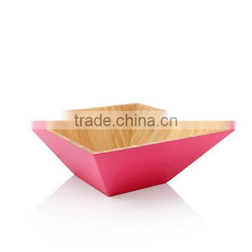 square bamboo salad serving bowl