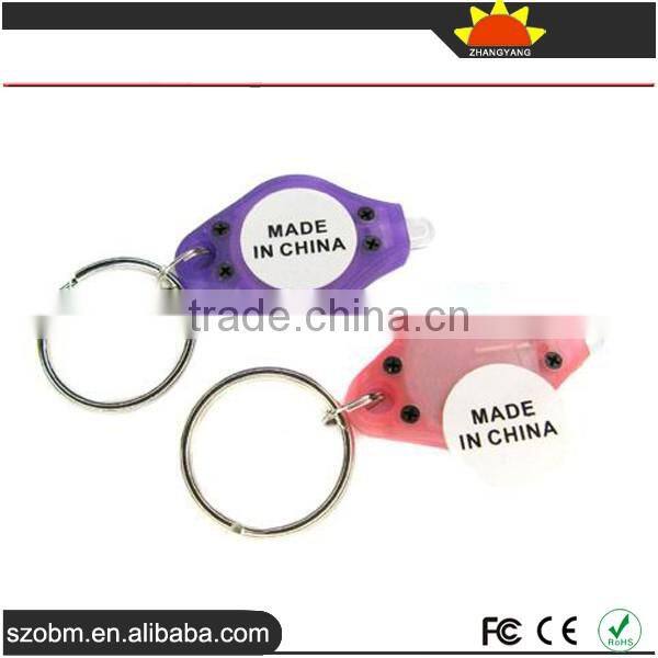 Small Portable Gift Keychain Plastic OEM White Light LED Keychain