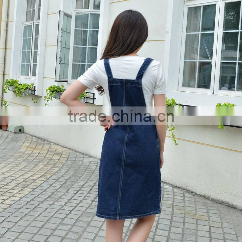 2016 Hot Sale Women Suspender Skirt Women Jean Skirt Denim Skirt