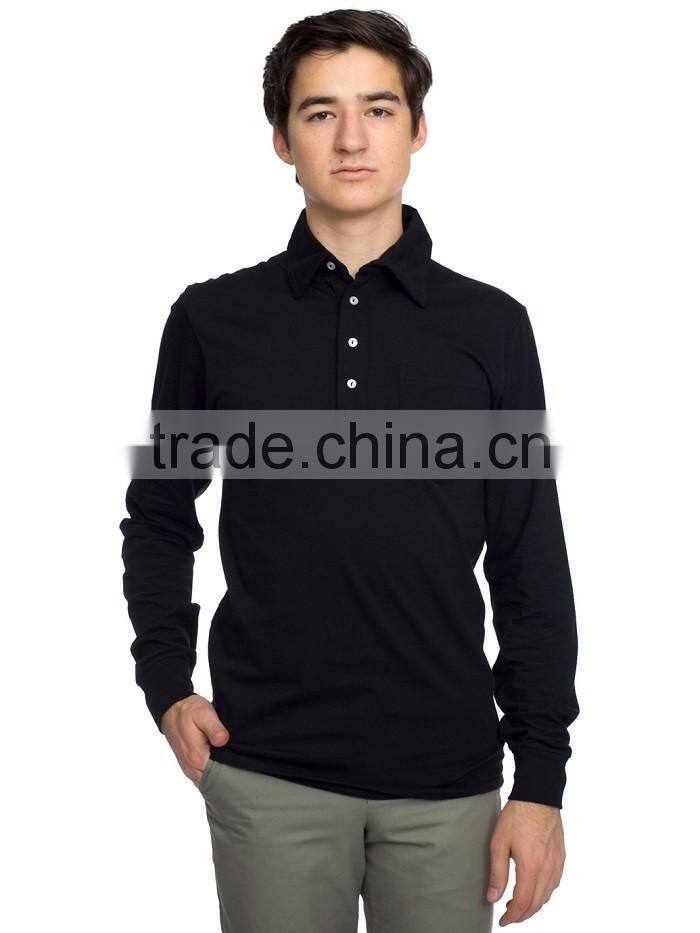 100% cotton custom long sleeve golf tee plain shirts men polo t-shirt