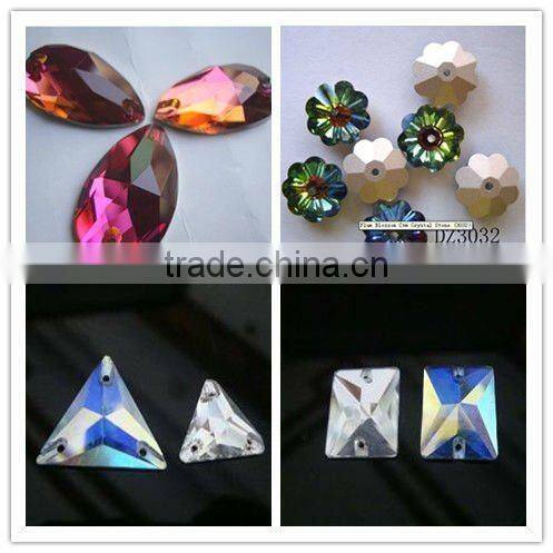 crystal round flat back button