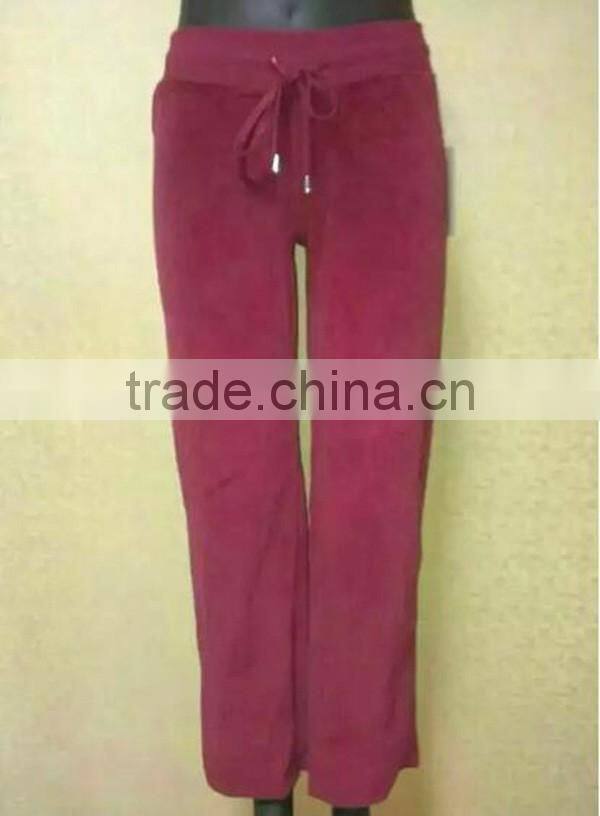 lady sportswear velvet fabric two piece remaining stock