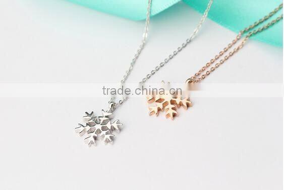 Wholesale new fashion European Christmas style 925 sterling silver snow chain necklace
