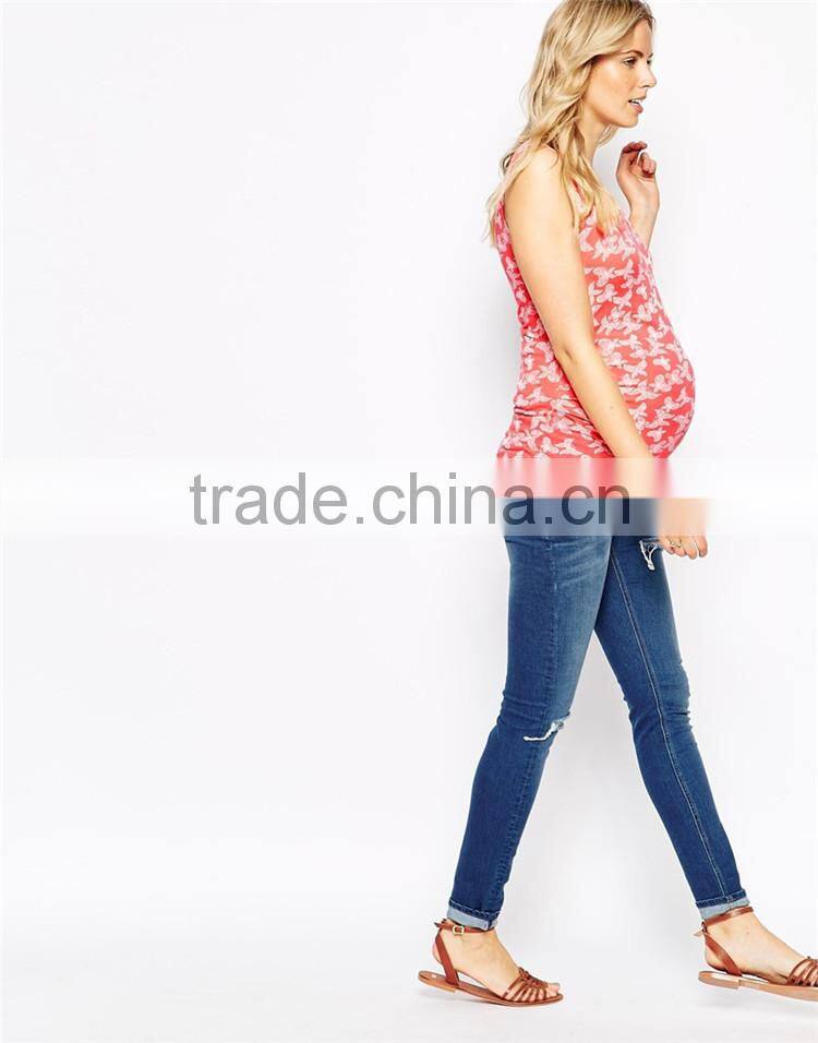 Maternity butterfly printed vest maternity blouse