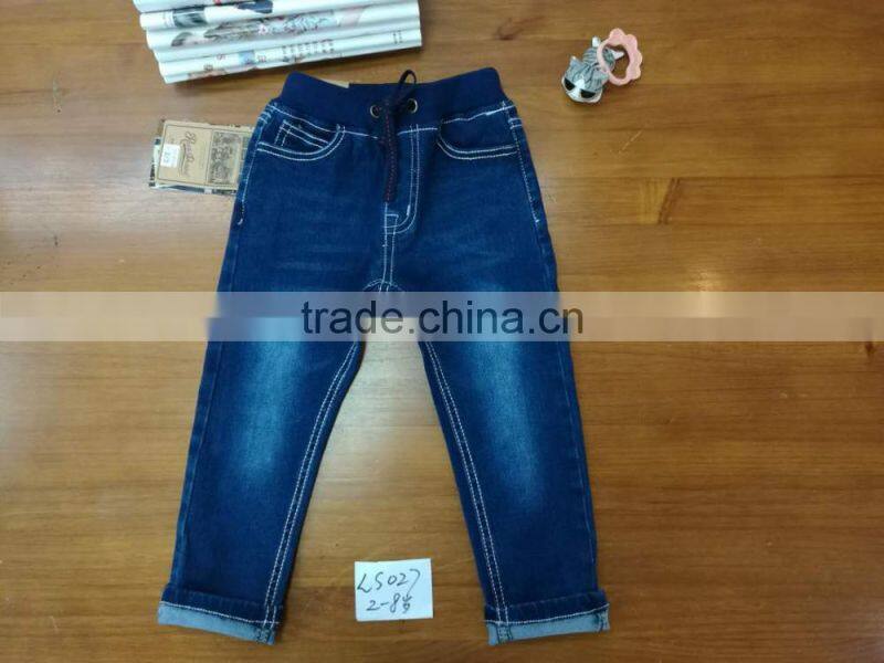 baby fashion custom-made style kid/children jeans elastic belt blue boys jeans