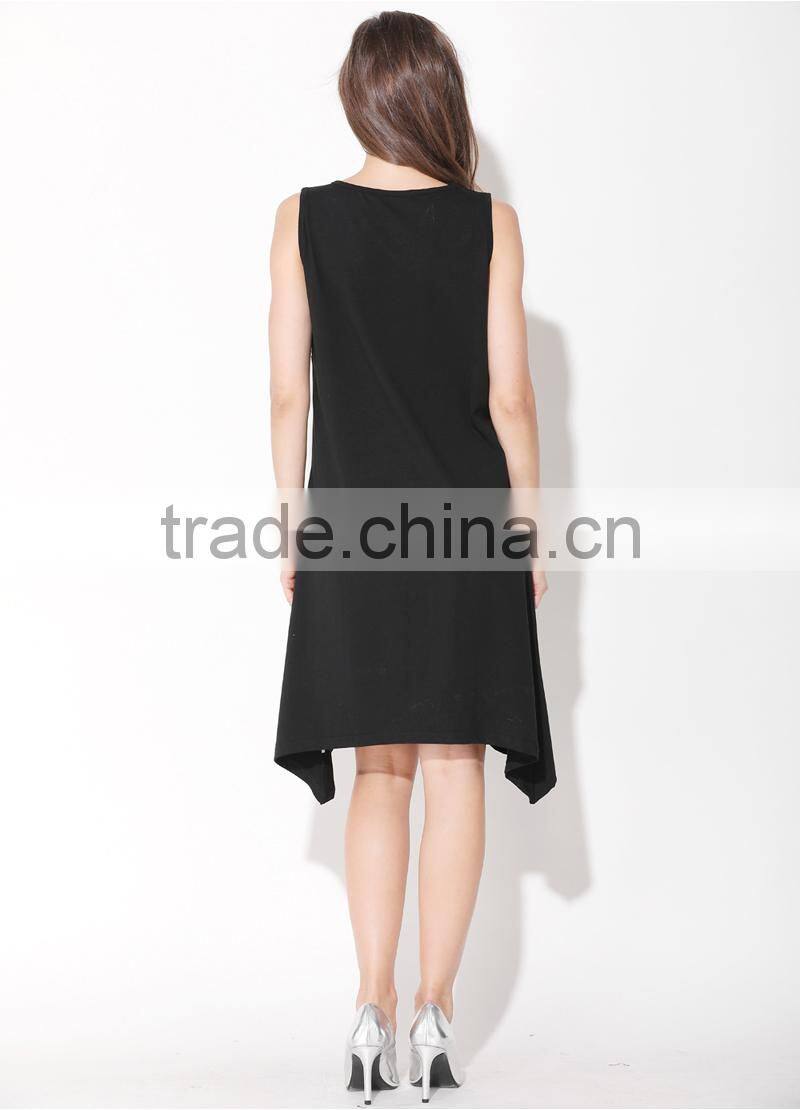 2017 Mamalove Sleeveless Soft Cotton Black Breastfeeding Clothes Nursing Dress Maternity for Women