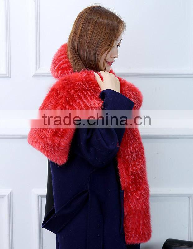 2016 new fashion autumn and winter womens faux raccon Fox fur collar muffler fur scarf faux long scarf cape winter scarf