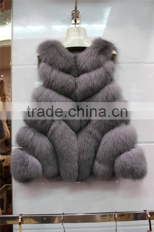New Fashion Winter Natural Fur Vest lady Genuine Fox Fur Coat For Women's Best Real Jacket Warm Waistcoat