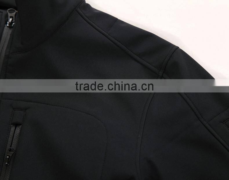 Zipper Custom Black Softshell Jacket Men Waterproof Taped