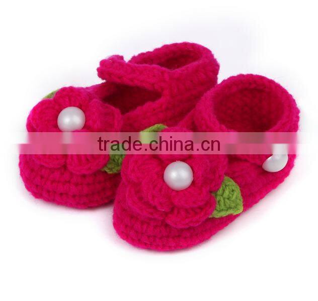 beautiful flower crochet shoes baby handkame knitting shoes