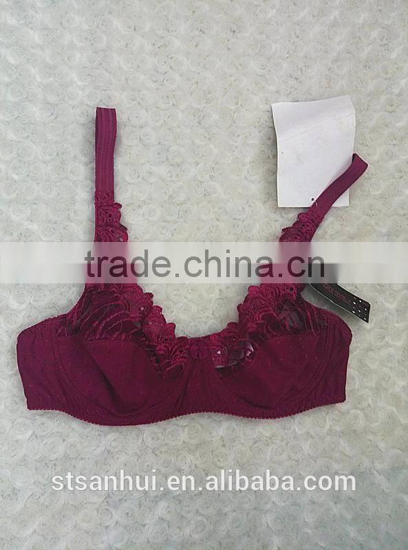 Solid color fancy sexy fat women wholesale plus size bras in high quality