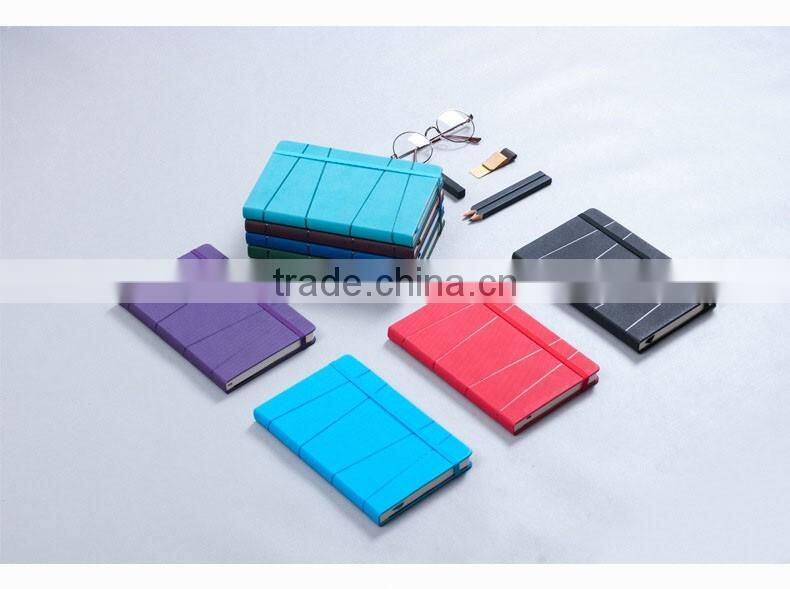 High-grade A5 PU planner customizable faux leather cover with band printing logo section sawing binding hardcover notebook