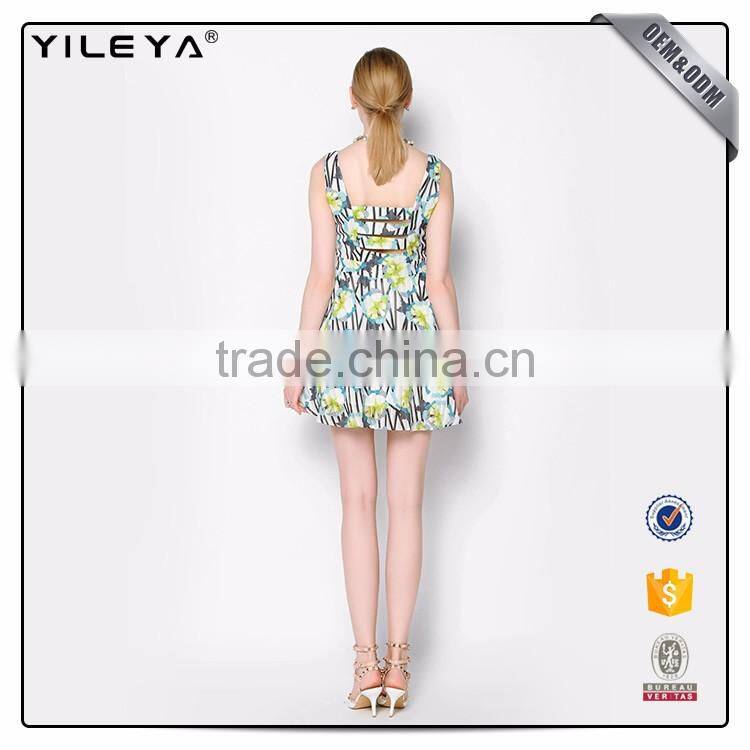 Cute Pattern Floral-Printing Advanced Apparel Dresses