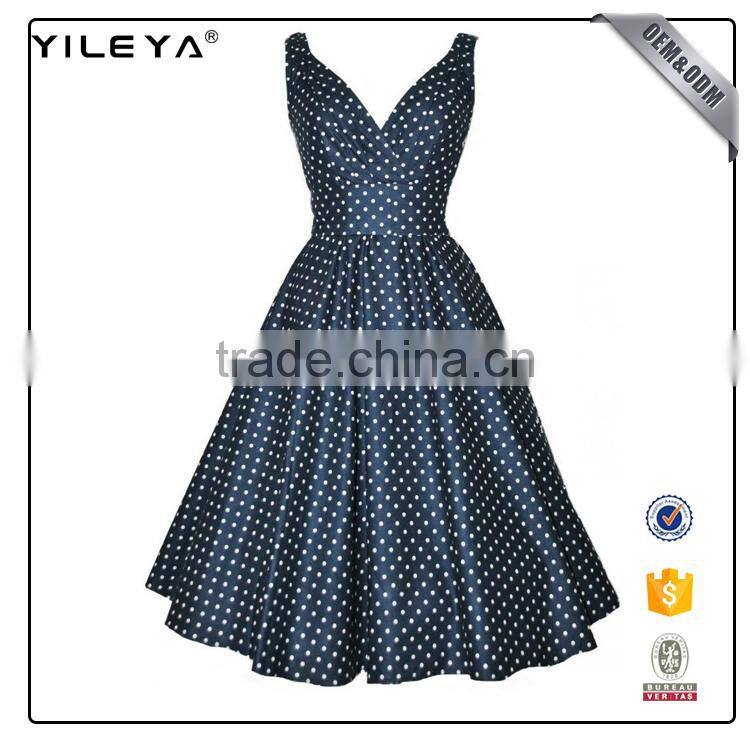 Factory direct offer rockabilly dress polka dots,polka dot dress,dot printed dresses