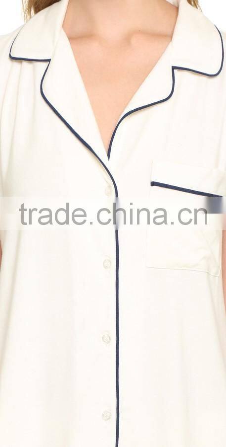 New arrival fashion contrast pajama set wholesale adult women pajamas