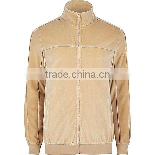 Men's Camel velour track jacket