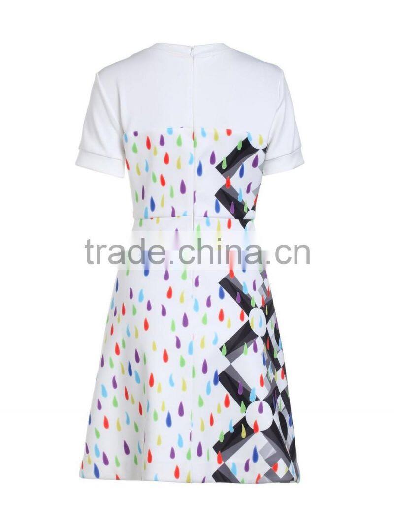 Gilrs printing short sleeve fashion dress