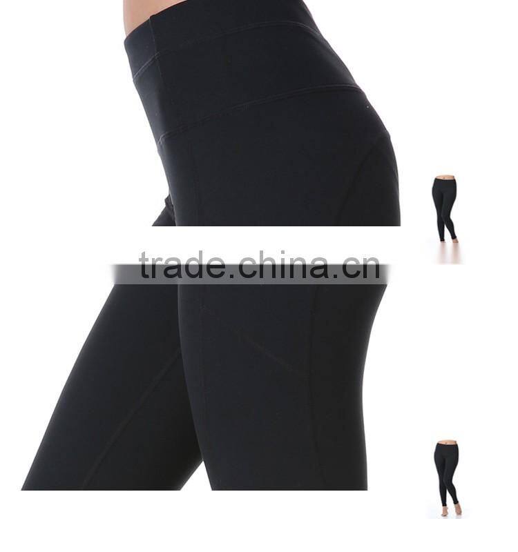 Toning belly in tall waist tight yoga ninth pants 85% polyester + 15% spandex women wholesale yoga pants