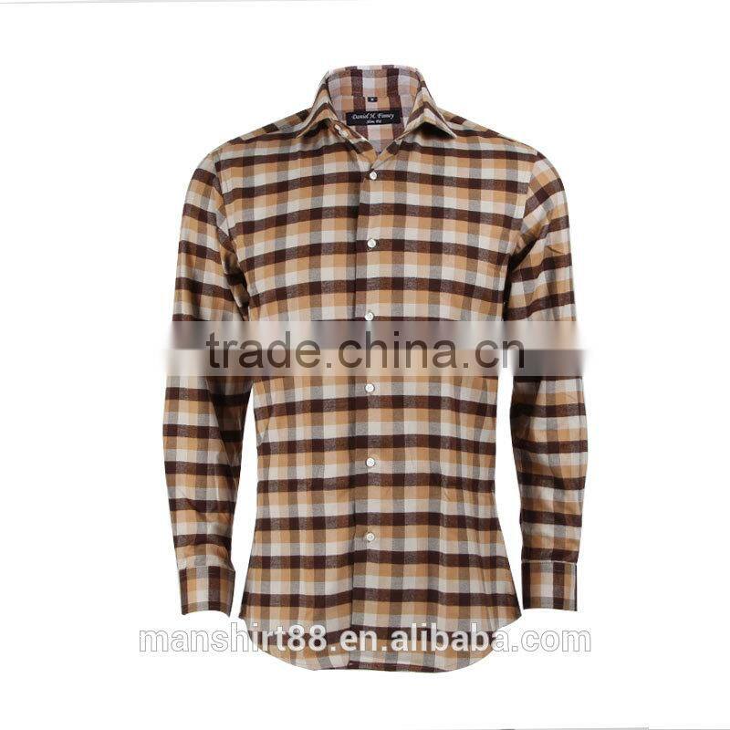 2016 spread collar long sleeve men's thick flannel shirts