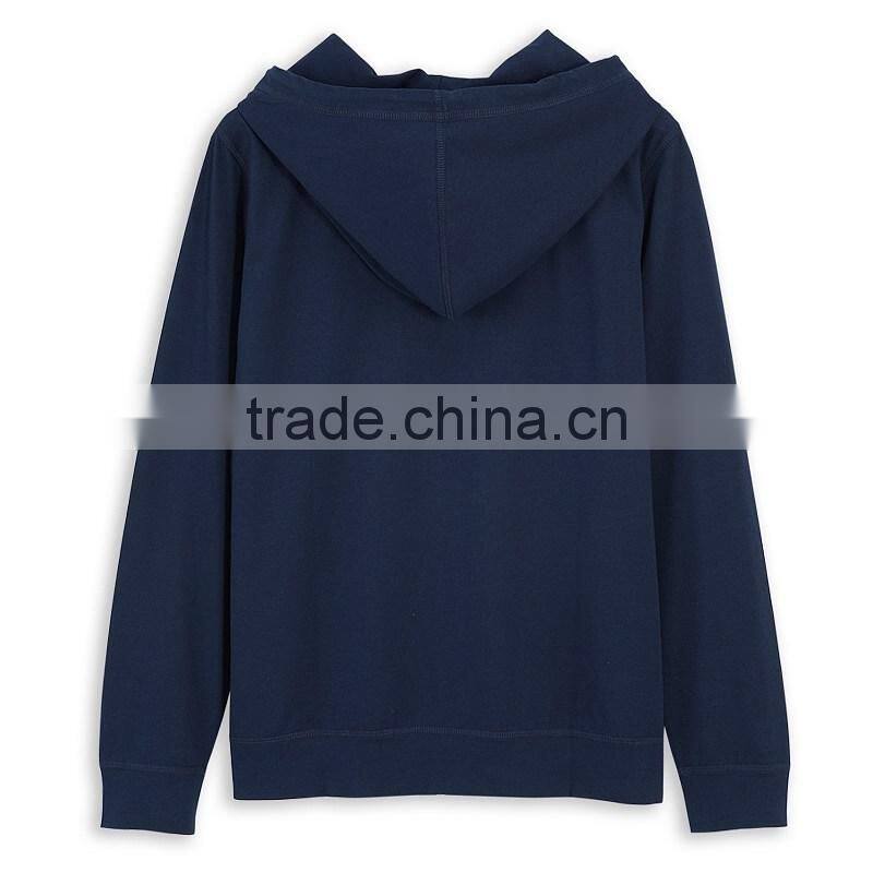 light jersey cotton fashion zip up blank hoodie sweatshirt