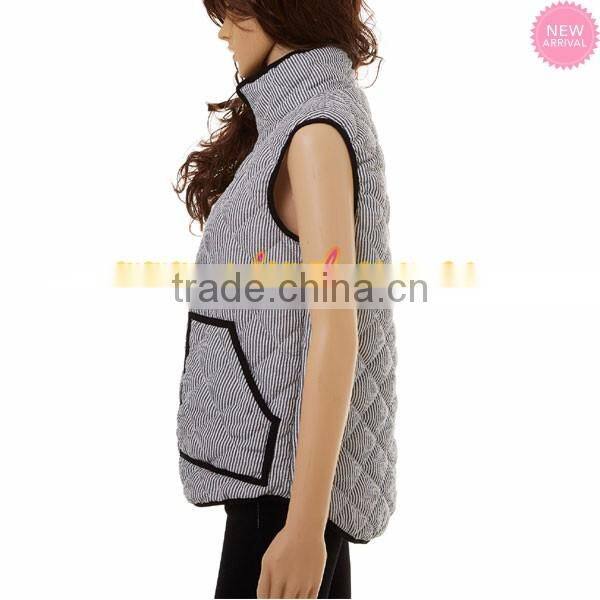 Wholesale women seersucker quilted vest