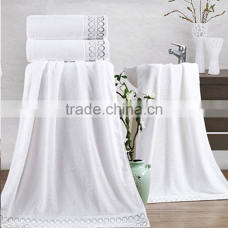 Wholesale OEM Support Softextile Embroidered Cotton Bath Towel Hotel