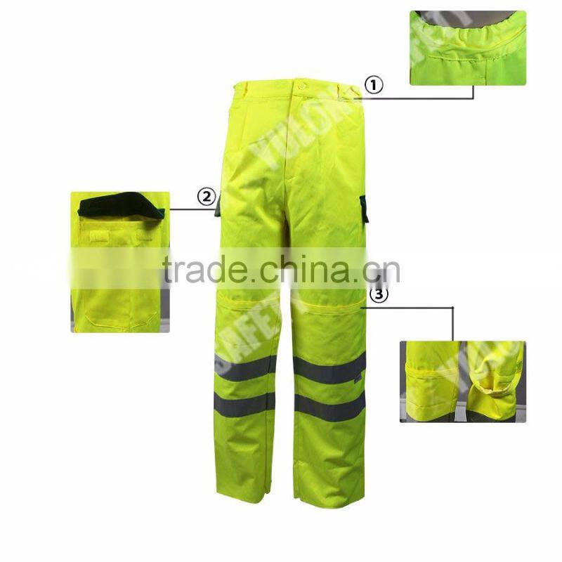 Fluorescent yellow roadway protective clothing