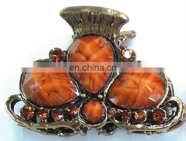 Flower Shape Crystal Rhinestone Hair Claw Clip