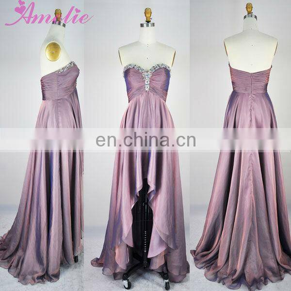 Royal blue strapless beaded chiffon prom dress