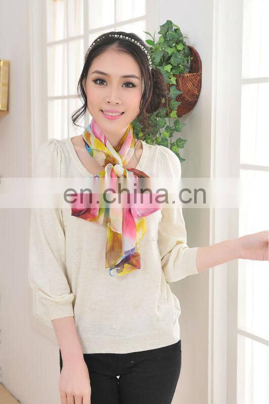 Fashion Ladies 100% Silk Chiffon Scarf