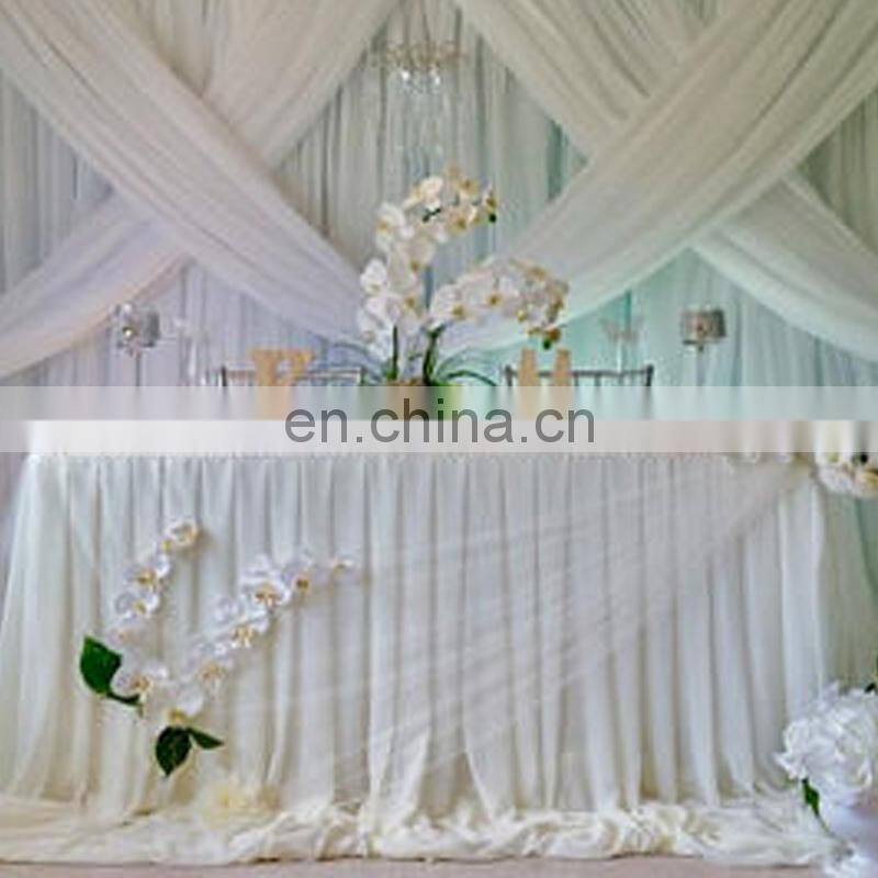 TS092B round silk chiffon indian wedding table skirts decoration
